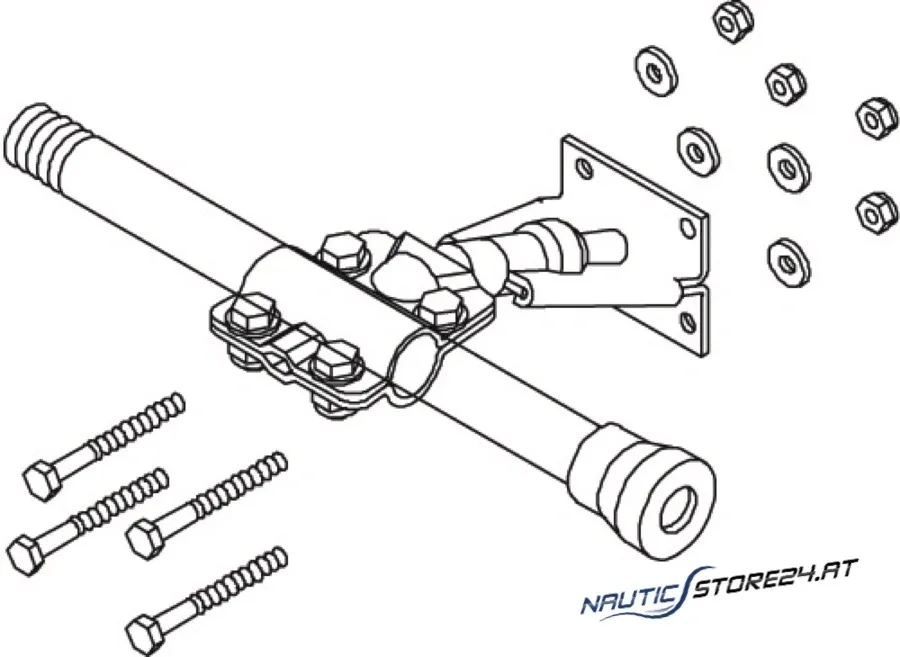 Teleflex Kabelhalterung Spiegel | Ausführung: Halterung komplett (verzinkt)