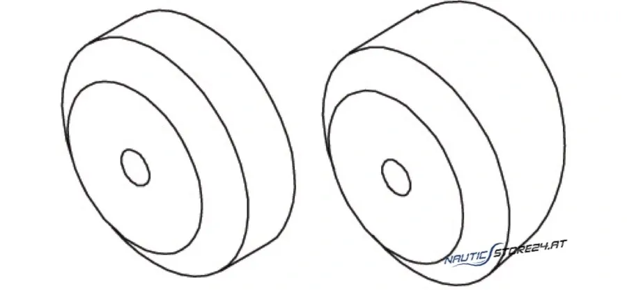 Teleflex Nabenkappe für Safe-T QC und HPS | Ausführung: 90° Kappe schräge Steuerstände
