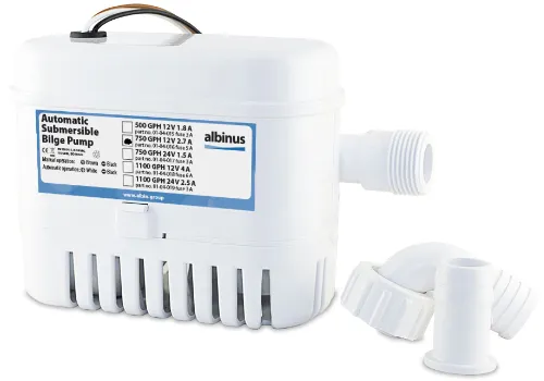 Albinpump Auto-Bilgenpumpe Albinpump | Ausführung: 500GPH, 32l/min, Schlauch-Ø 19mm